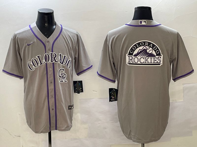 Men Colorado Rockies Blank Grey Game 2025 Nike MLB Jersey style 4